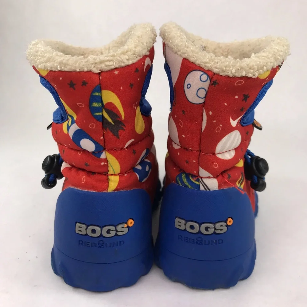 Bogs INFANTS Size 7 Blue Red B-Moc Space Insulated Waterproof Boots Winter Cold